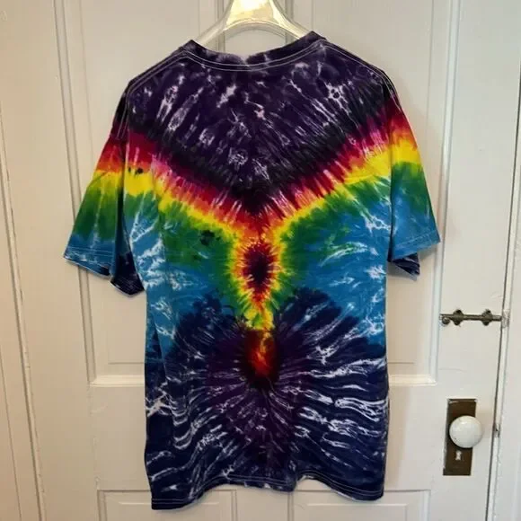 Gildan Rainbow tie dye shirt 100% cotton large - Picture 3 of 8